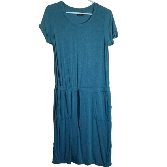 32 Degrees Ladies Soft Lux Dress Heather Indigo pockets drawstring elastic  m - Picture 1 of 11